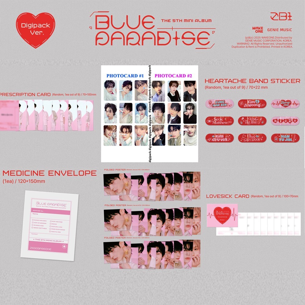 ZB1 ZEROBASEONE x BLUE PARADISE DIGIPACK VER ALBUM PHOTOCARD FILM