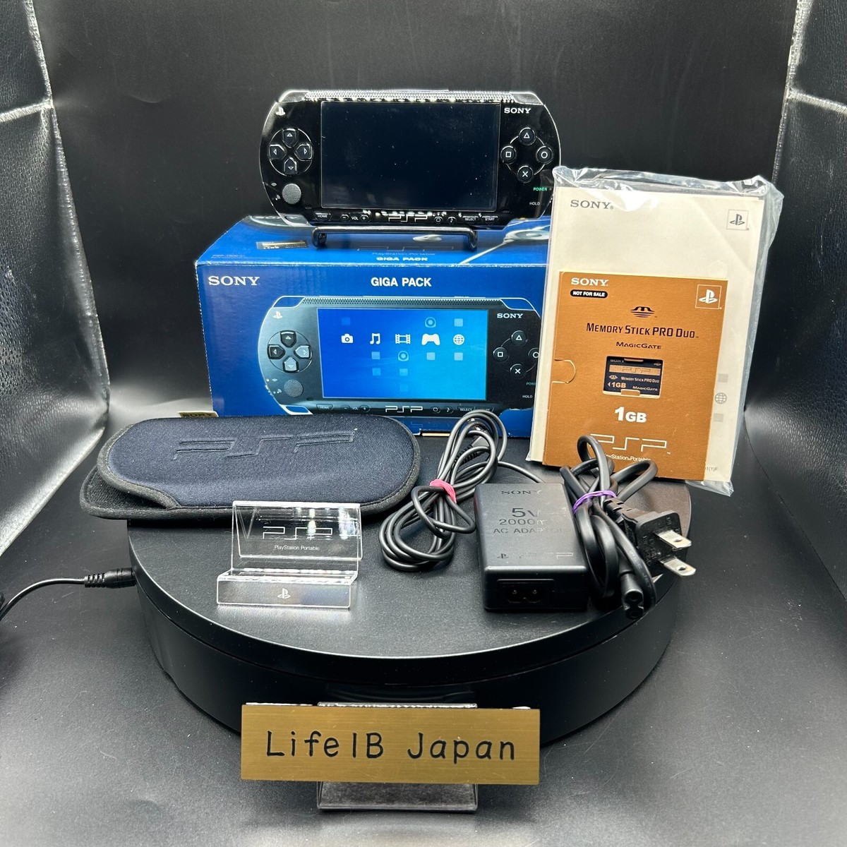 SONY Playstation Portable Giga Pack Black PSP-1000 Console Set No