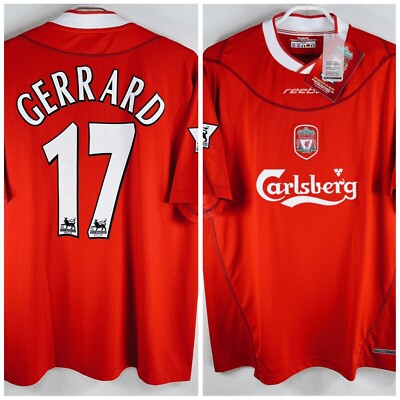 NWT 2002-03 Liverpool #17 Steven Gerrard Home Jersey Shirt Reebok