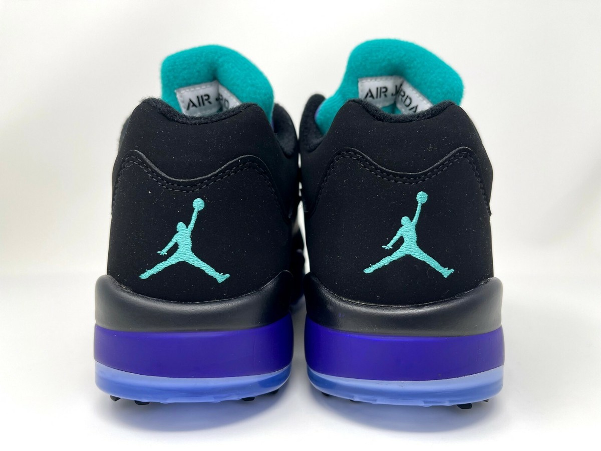 Nike Air Jordan Retro V 5 Low Golf Shoe Black Grape Spike Mens