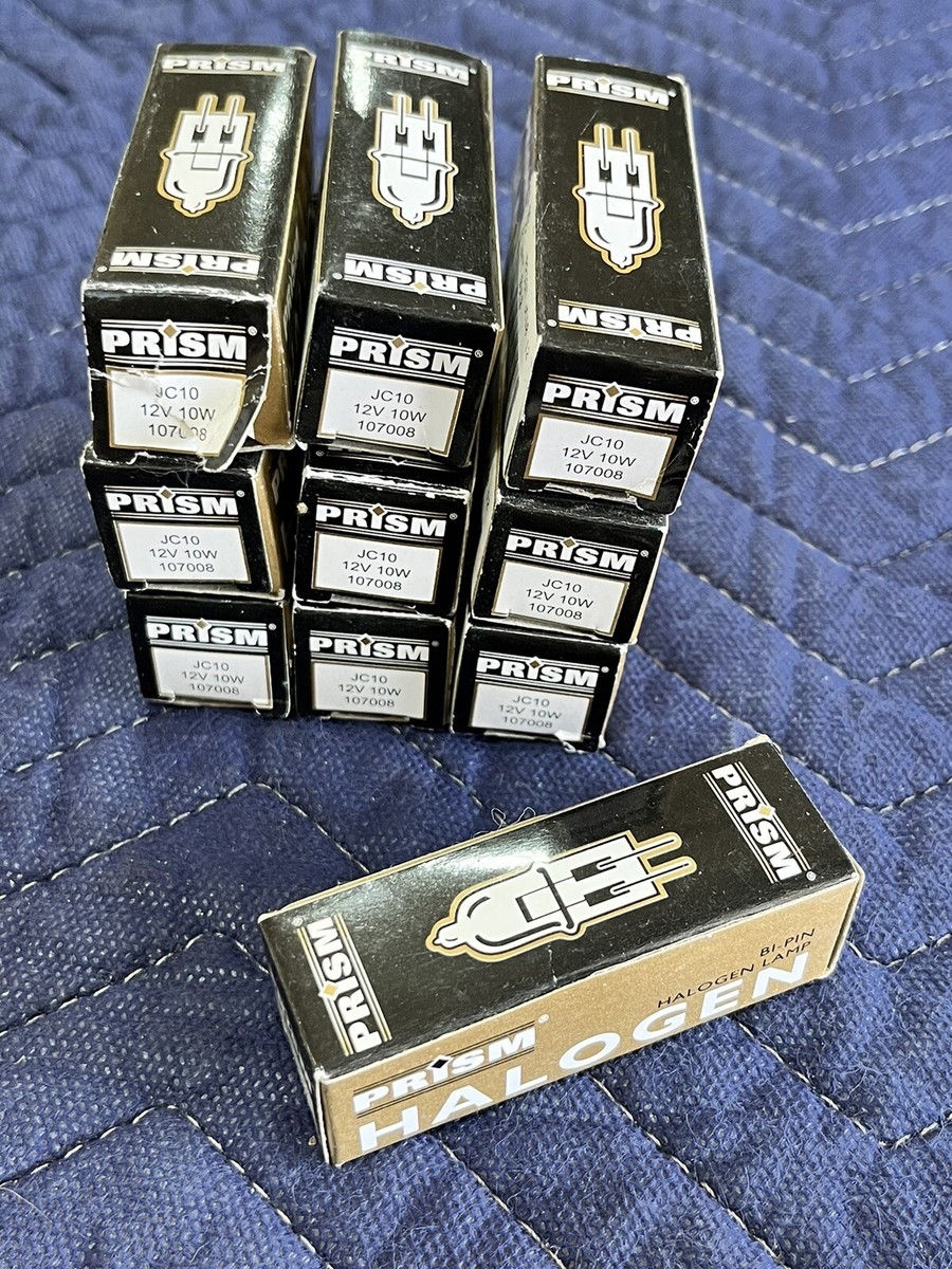 Prism 10 Watt, 12 Volt, 2 Pin T3 107008 Halogen Bulbs Set of 10