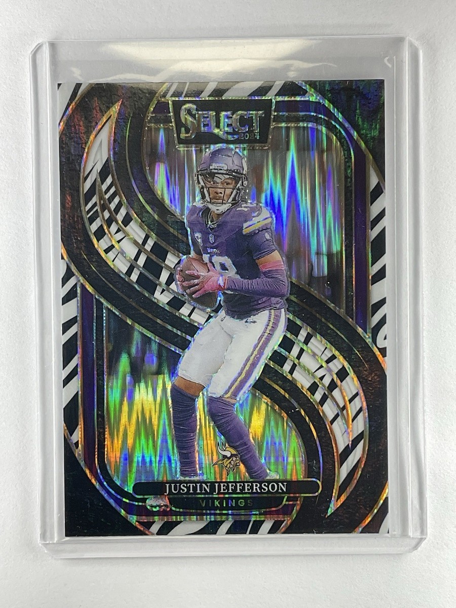 JUSTIN JEFFERSON 2024 Select Premier Level #174 Zebra Prizm