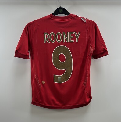 England Rooney 9 Away Football Shirt 2006/08 Children's Large Boys