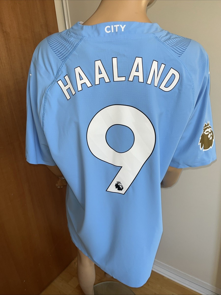 Manchester City Puma #9 Haaland Football Soccer Shirt Jersey Blue