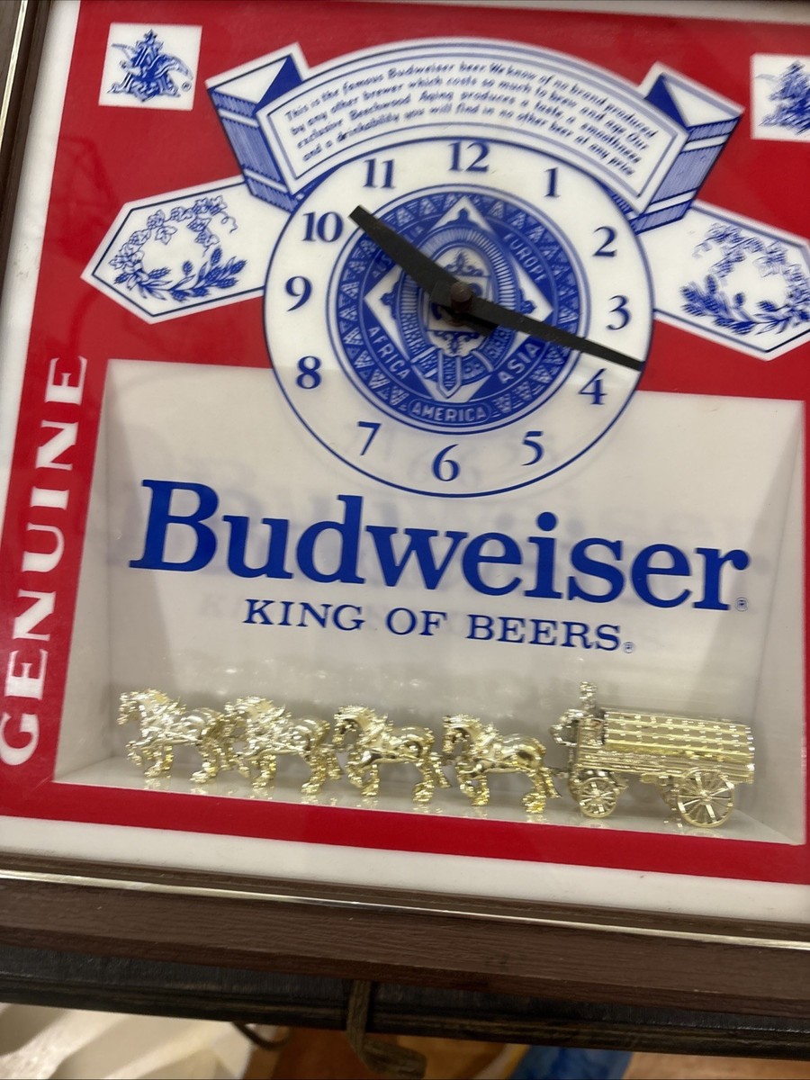 Vintage Budweiser King Of Beers Indoor Electric Sign Clock Light