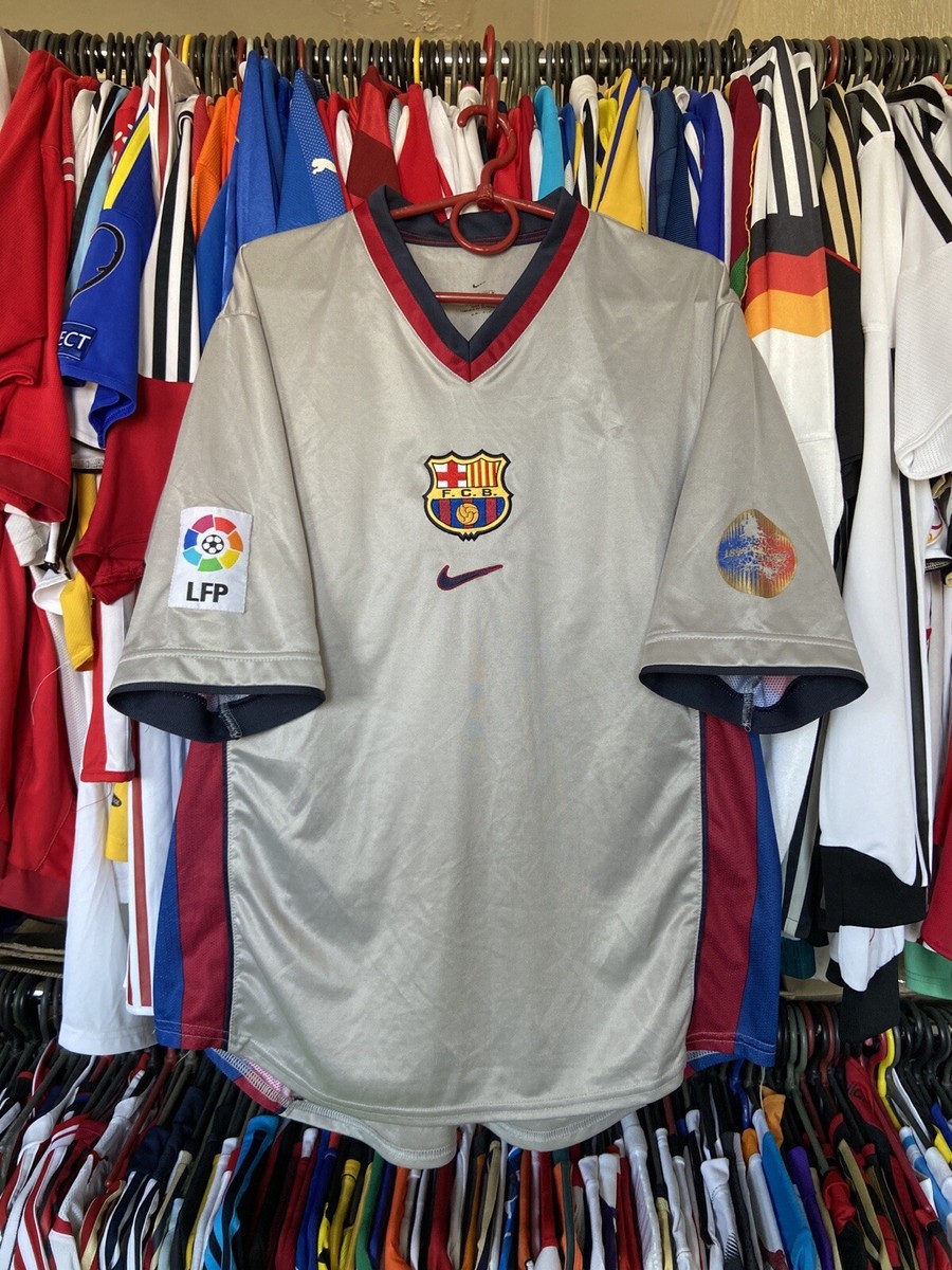 BARCELONA 1998 1999 2000 AWAY FOOTBALL SHIRT SOCCER JERSEY NIKE sz