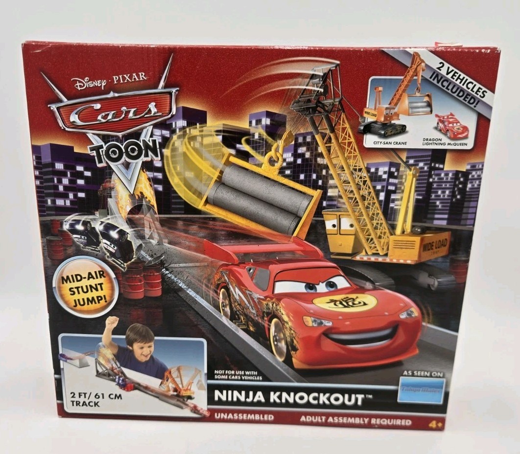 2009 Disney Pixar Cars Toon Ninja Knockout 2 Vehicles Track Set