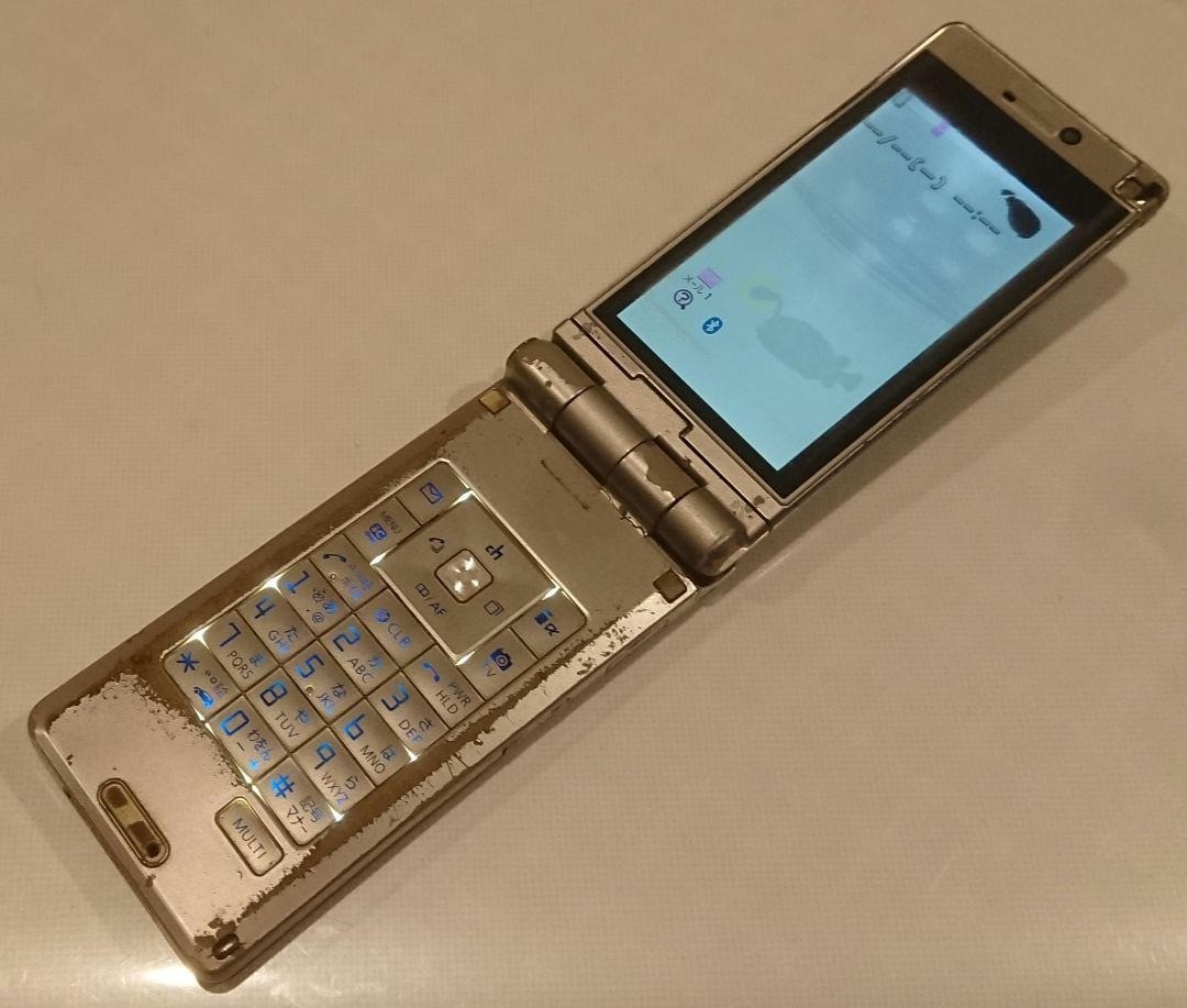 Docomo P906i Metal Silver FOMA Japanese Cell Phone Garakei Flip