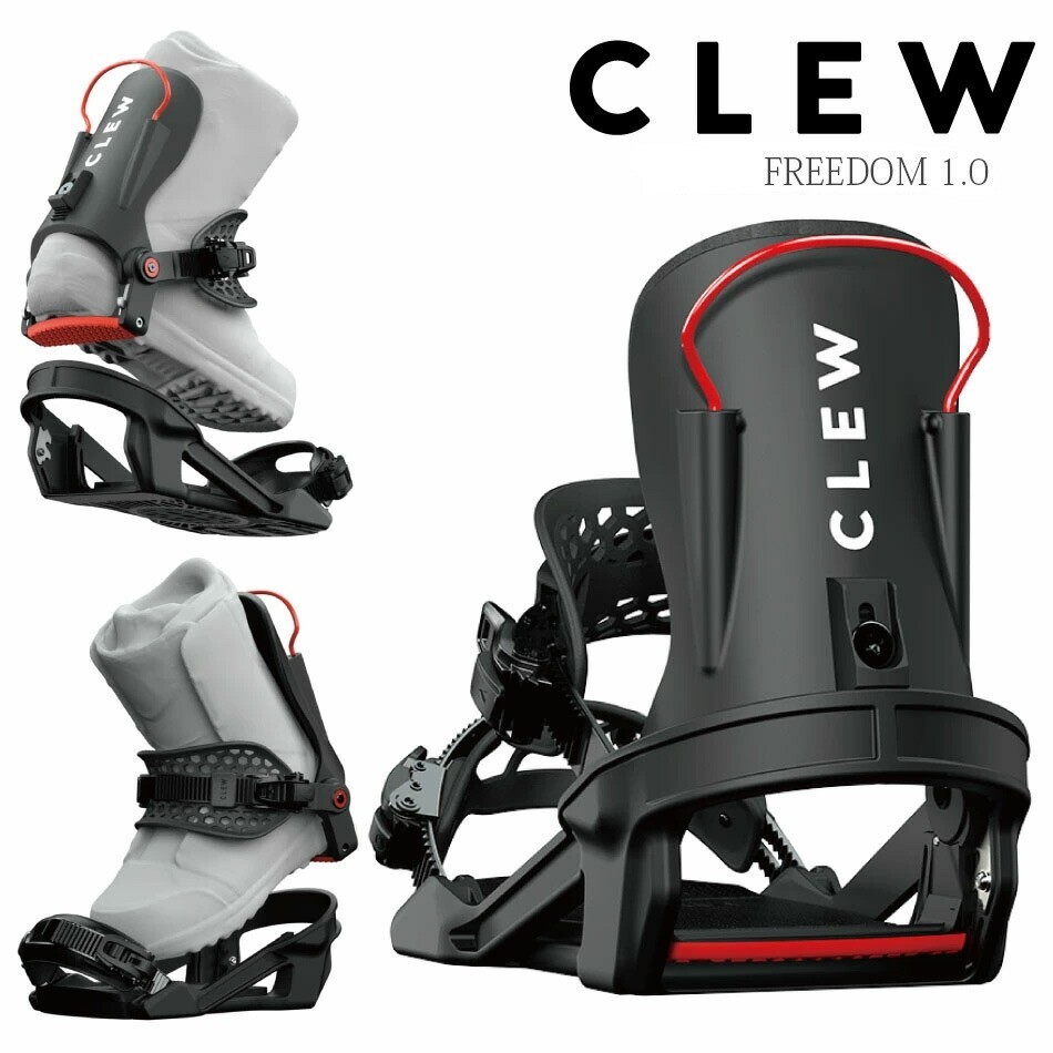 Clew FREEDOM 1.0 Binding Snowboard White Black S M L Size 25-26