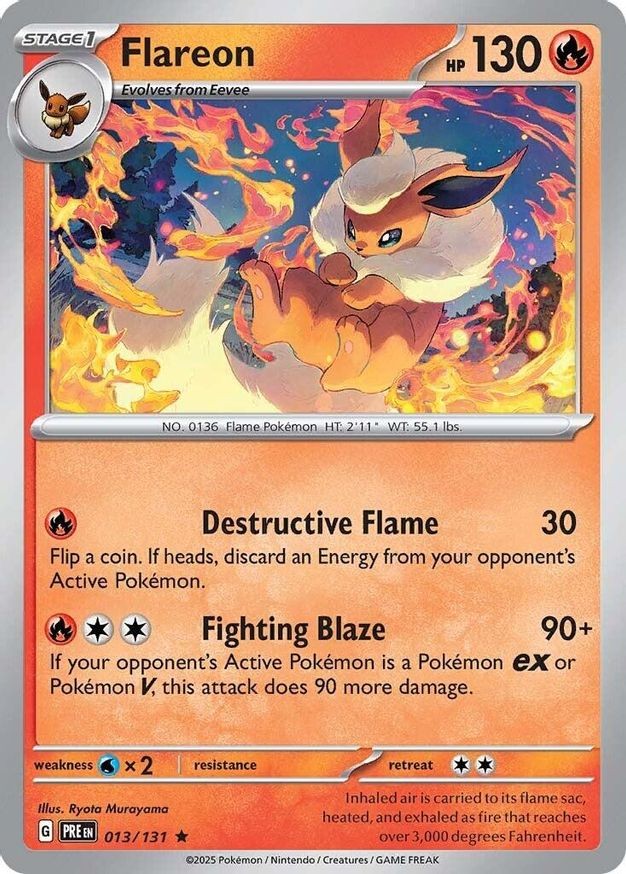 Pokemon Flareon (13/356) Prismatic Evolutions LP HOLO | eBay