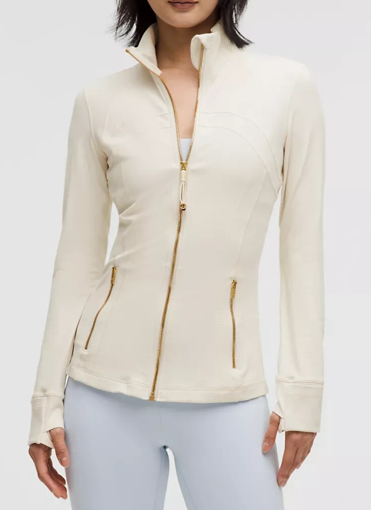 LULULEMON DEFINE JACKET NULU~LIGHT IVORY/GOLD/GOLD~0-2-4-6-8-10-12