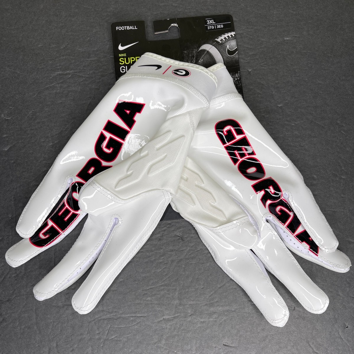 New Nike Superbad Georgia Size 3XL Bulldogs White Football Gloves