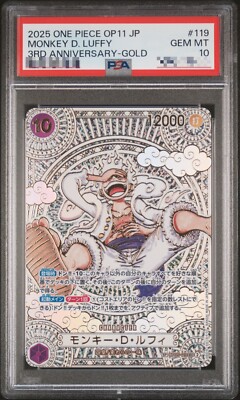 PSA 10 Monkey D Luffy SEC-SP OP05-119 Gold A Fist of Divine Speed