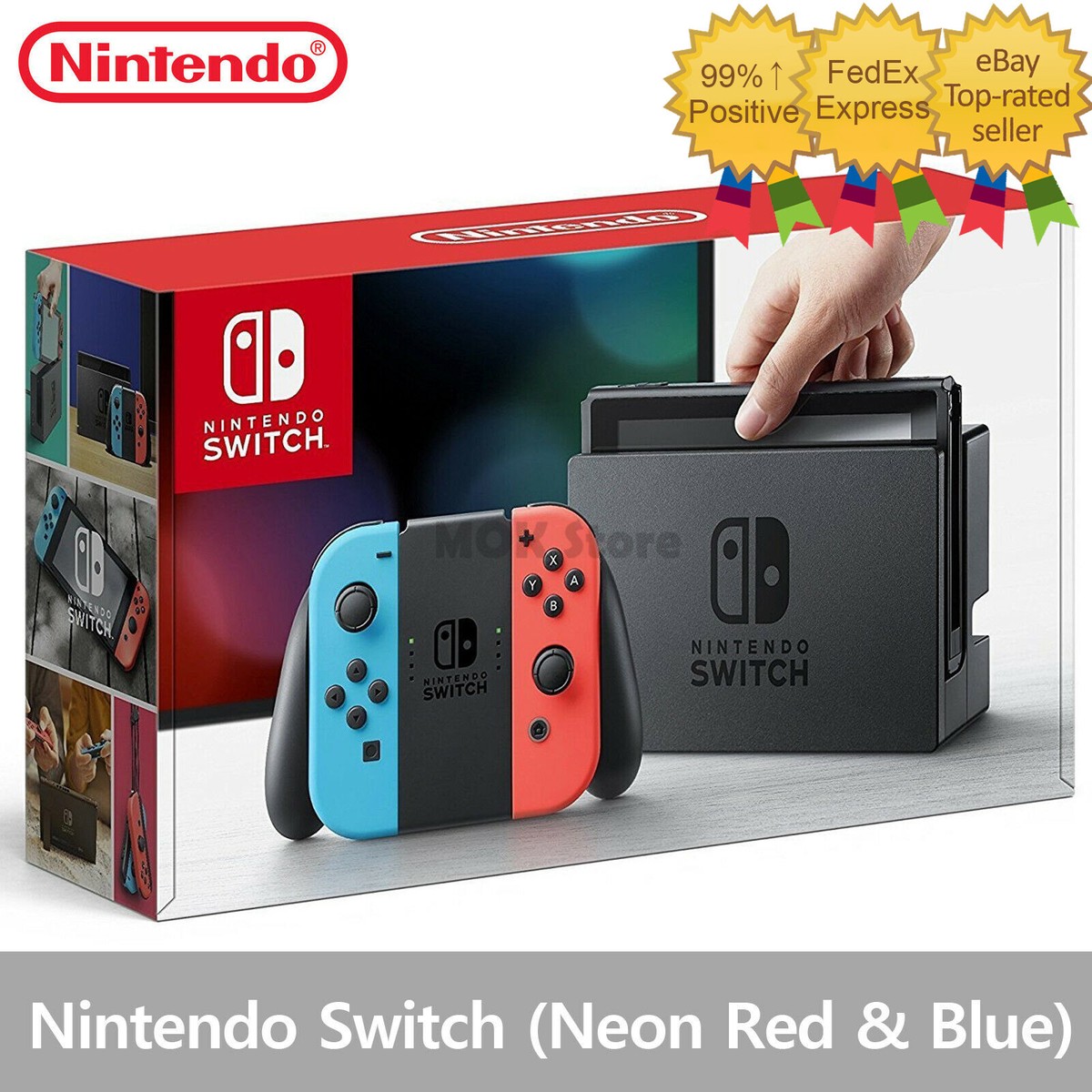 Nintendo Switch - 32GB Gray Console (with Neon Red/Neon Blue Joy