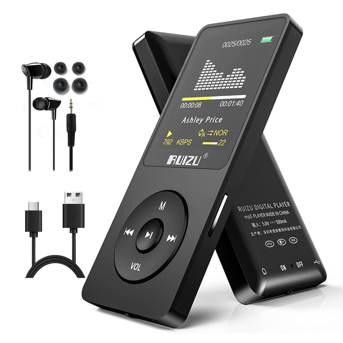 RUIZU X02 Bluetooth MP3 Player 8GB Portable Music Player with FM