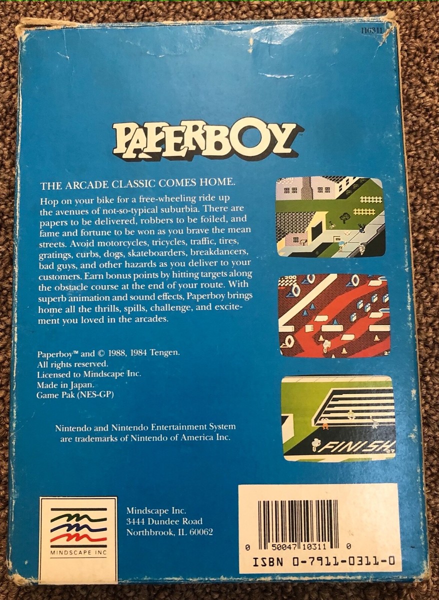 NES Paperboy CIB Game Box & Manual Tested Working Cart Authentic
