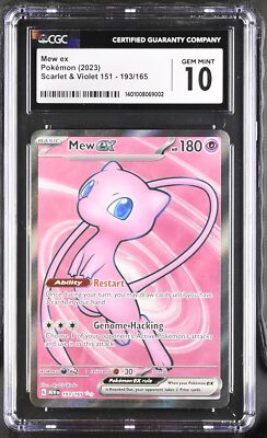CGC 10 GEM MINT Mew ex 193/165 Scarlet & Violet 151 Full Art
