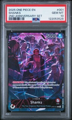 2025 ONE PIECE ENGLISH VERSION 2ND ANV SET #001 SHANKS PSA 10 | eBay