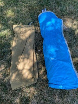 Very Nice Vintage Coleman Olympic Canvas Springbar Tent Blue and