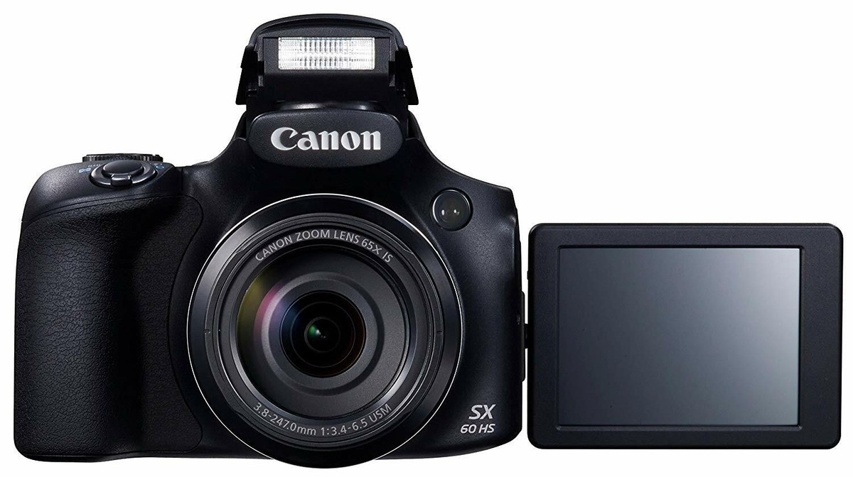 Canon PowerShot SX60 HS Black Digital Camera 16.8MP 65x zoom Wi-Fi