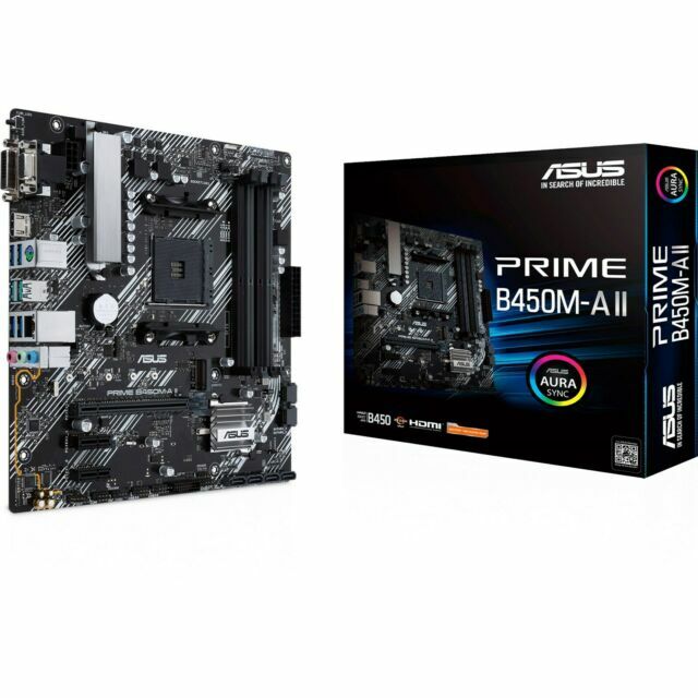 ASUS Prime B450M-A II Socket AM4 DDR4 Motherboard (90MB15Z0-M0AAY0
