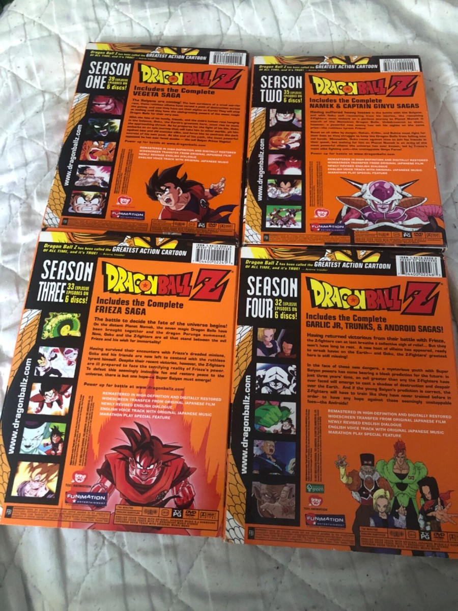 Dragon Ball Z Season One Two Three Four Digitally Remastered 1-4