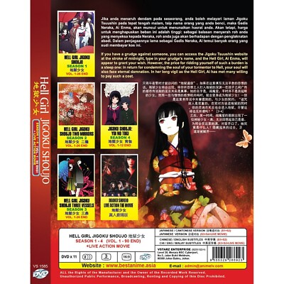 New Jigoku Shoujo Hell Girl Complete Season 1-4 + Live Action