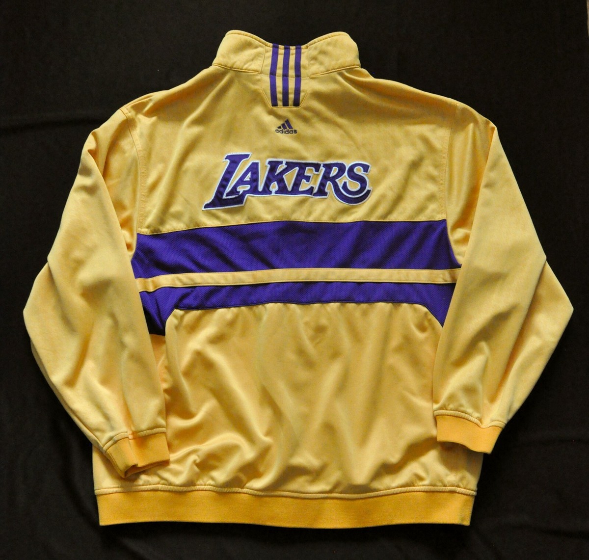 Los Angeles Lakers Adidas Jacket Warmup Climalite Purple Yellow