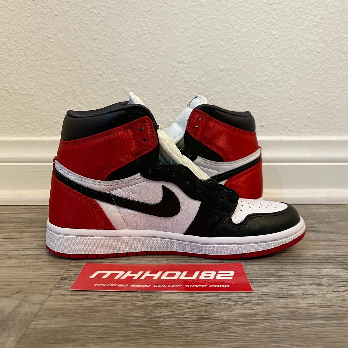 New Women's Air Jordan 1 Retro High Satin Black Toe AJ1 2019