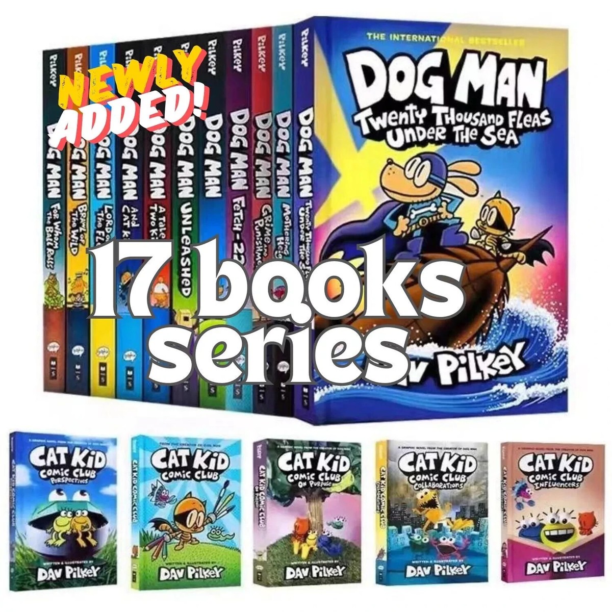 Dog Man Series 1-17 books set Dogman Children's Collection by Dav