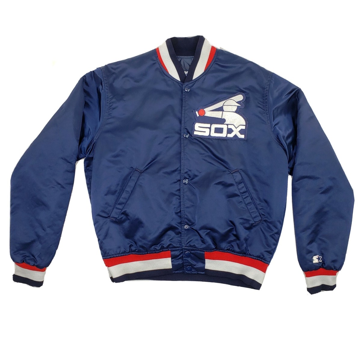 Vintage 80s Starter Chicago White Sox Blue Satin Jacket Medium