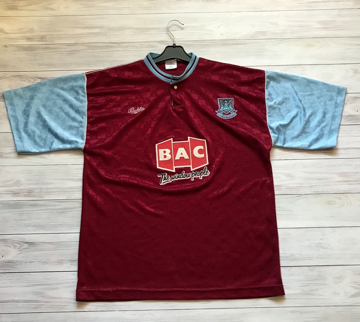 West Ham United 1990 - 1991 Home football shirt jersey Bukta