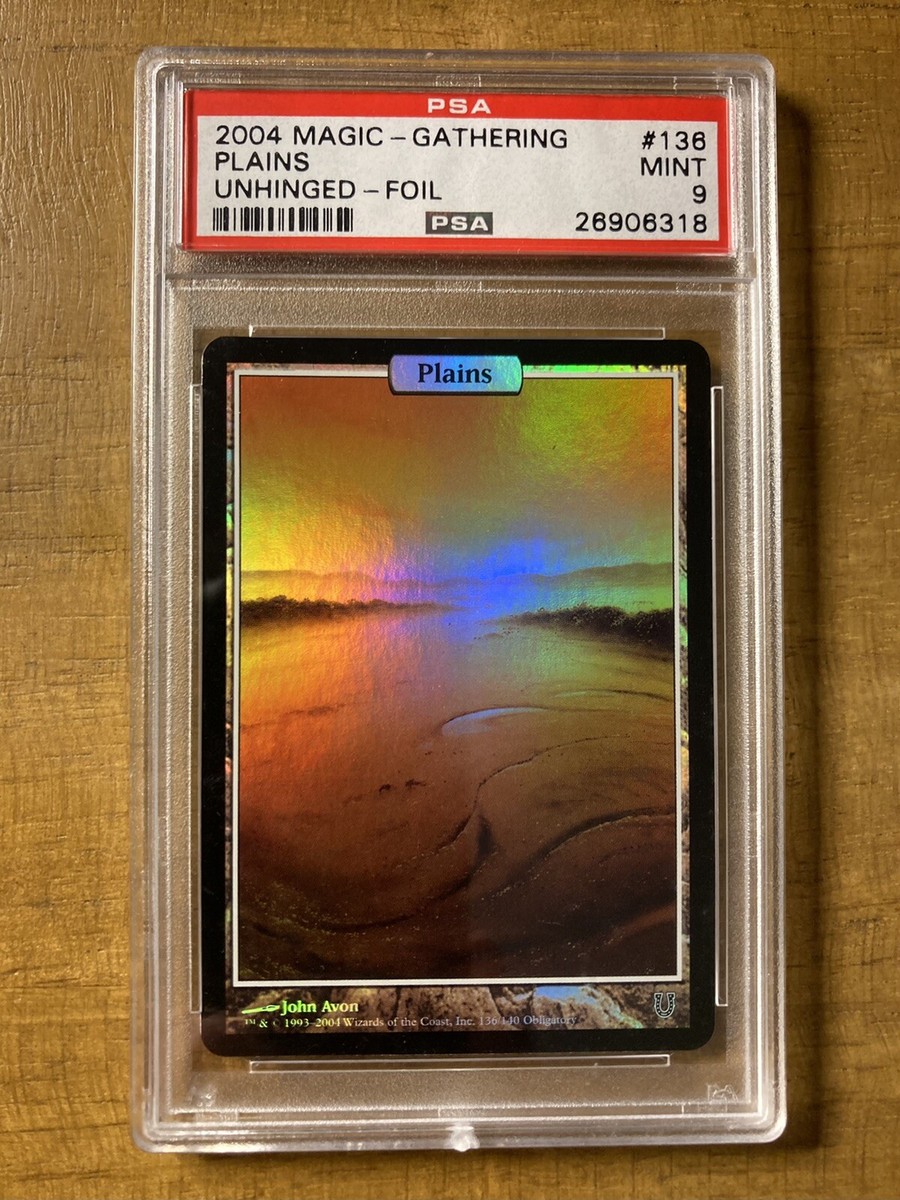 MTG✨PLAINS FOIL✨ Unhinged PSA 9 MINT 2004 J. AVON Full Artwork