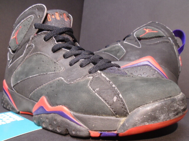 1992 OG NIKE AIR JORDAN VII 7 TORONTO RAPTORS BLACK TRUE RED