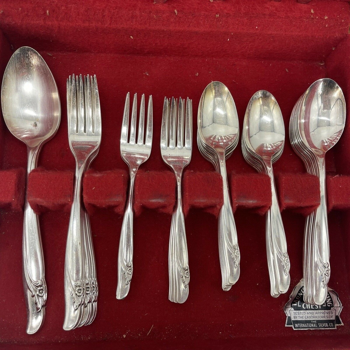 Vintage International Silver Co. 55 Piece Silver Plate Flatware