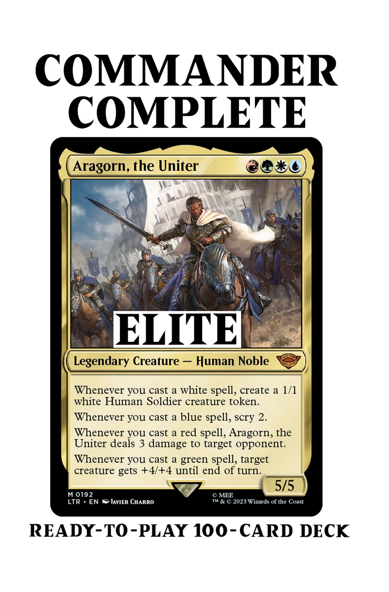 Aragorn, the Uniter ELITE MULTICOLOR LEGENDS Magic MTG Custom