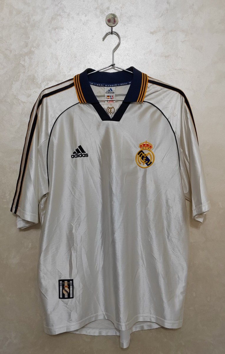 REAL MADRID 1998-00 HOME FOOTBALL SHIRT ADIDAS CAMISETA SPAIN SIZE