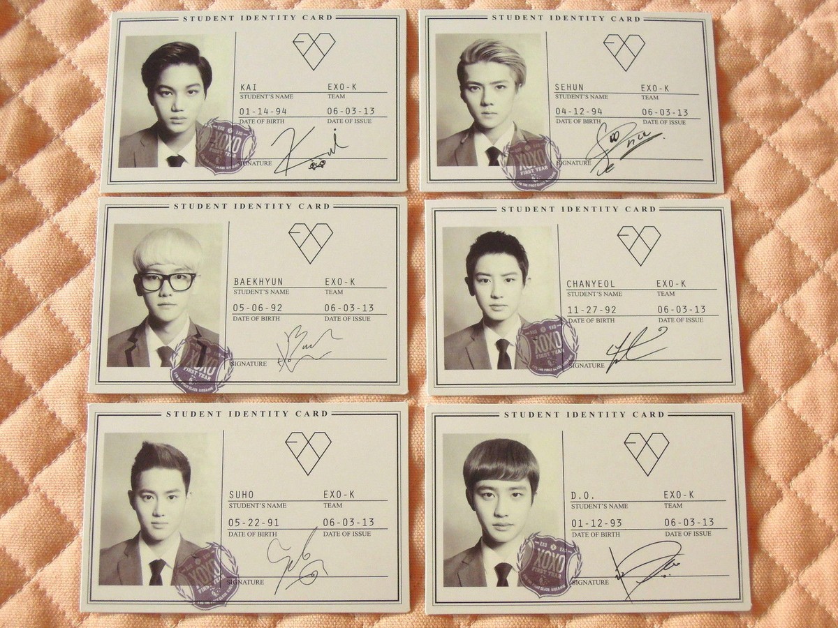 EXO EXO-K 1st Album XOXO Wolf Photocard Set Kai Sehun Baekhyun
