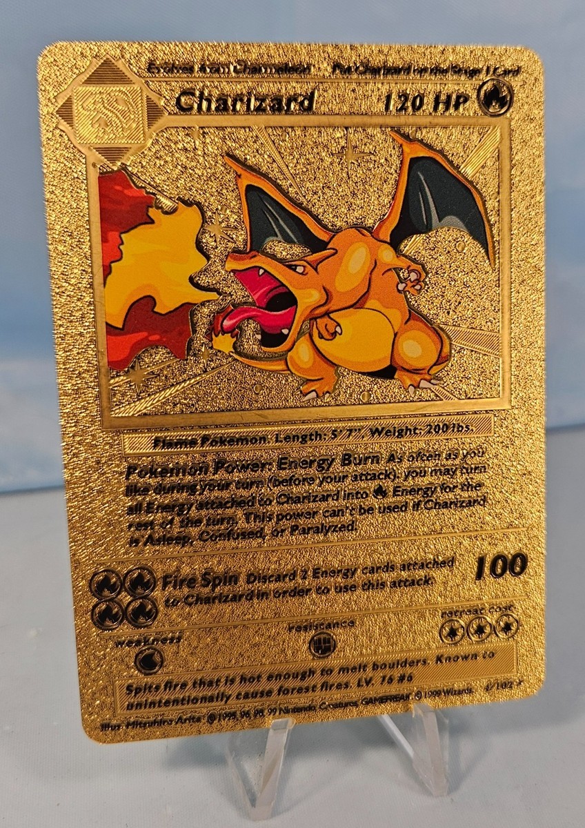 Pokemon Gold Foil Charizard 4/102 HP120 Card | eBay