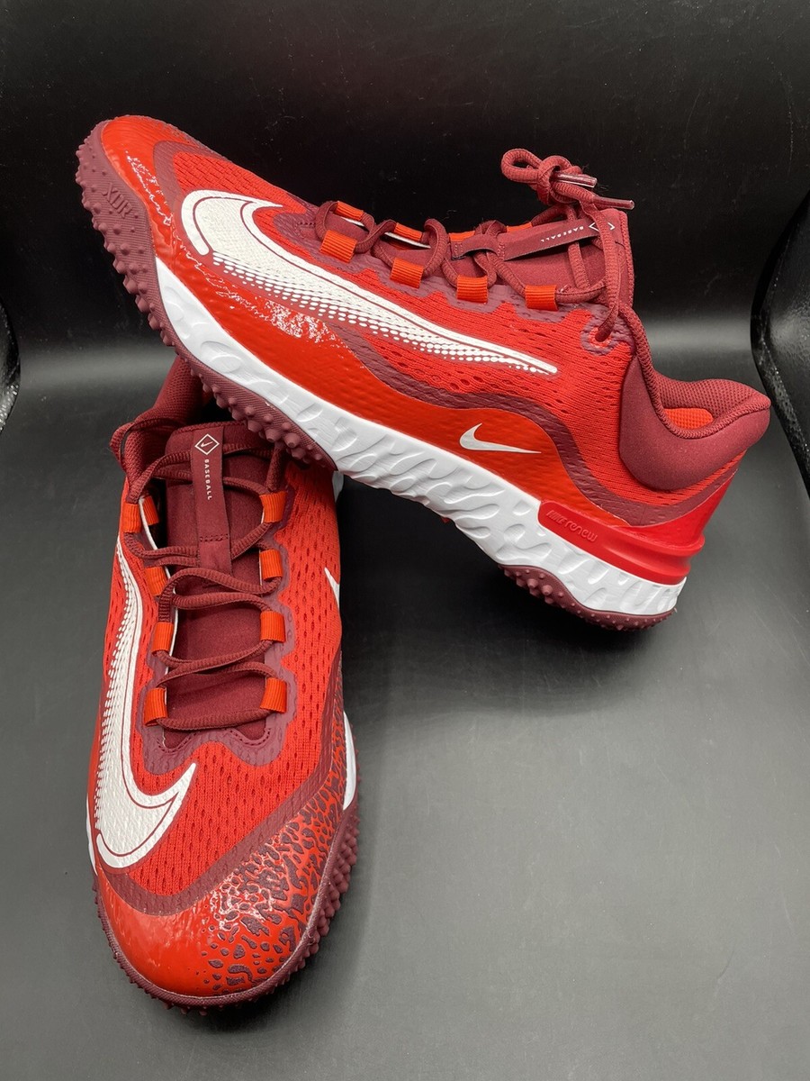 New Nike Alpha Huarache Elite 4 Turf Baseball Shoes Red Men's Size