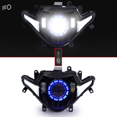 1X Full LED Headlight for Suzuki GSX250R 17+ Angel Halo Eye Front