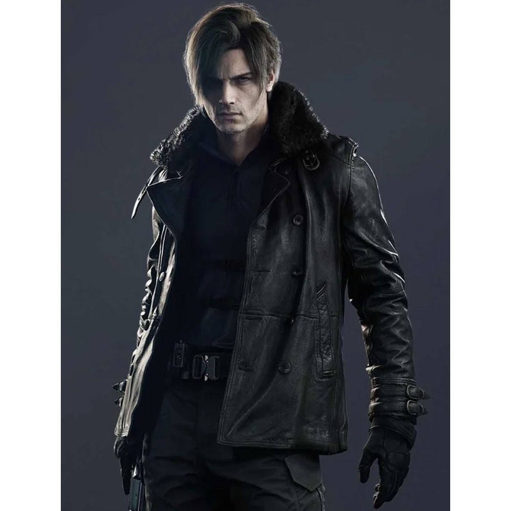 Resident Evil 9 Requiem Leon Kennedy Black Leather Jacket for Men