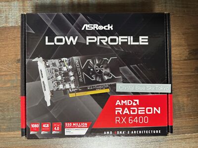 ASRock AMD Radeon RX 6400 Low Profile 4GB Graphics Card GDDR6