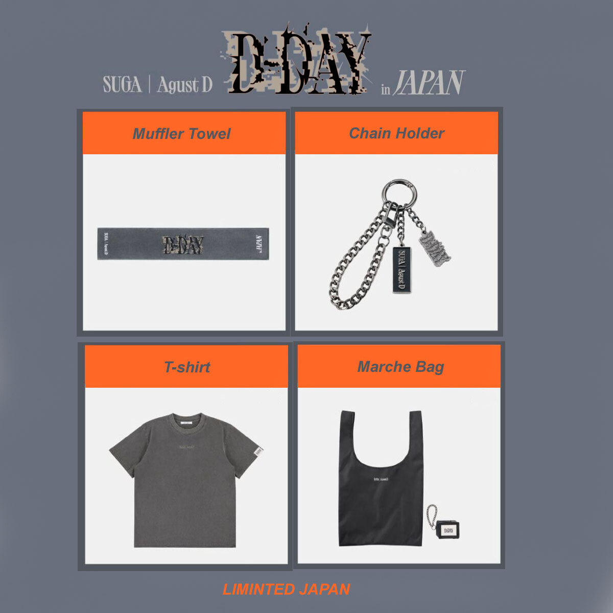 SUGA Agust D TOUR 'D-DAY' in JAPAN Limited Official MERCHANDISE MD