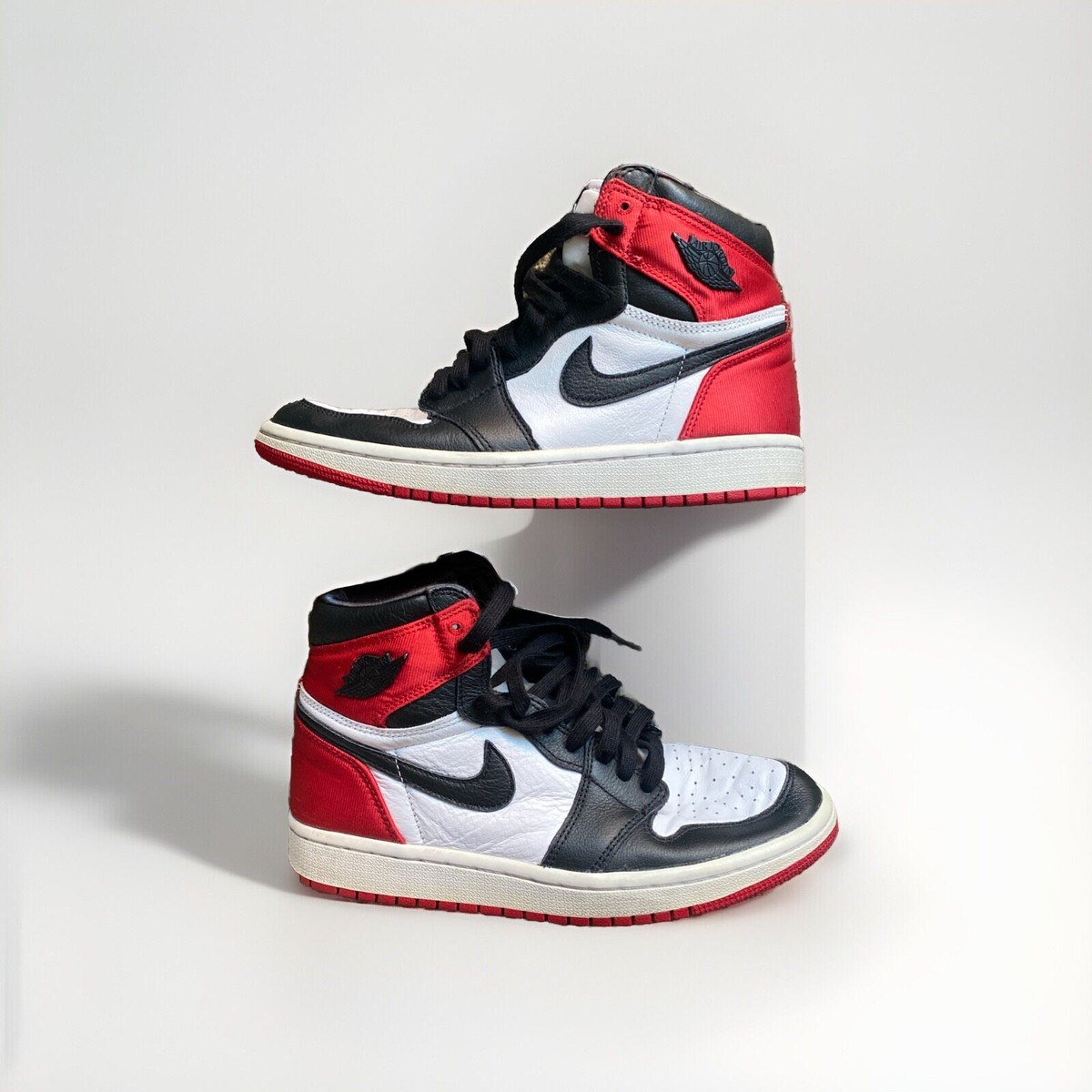 Size 7.5 - Air Jordan 1 Retro High Satin Black Toe W 193145672581