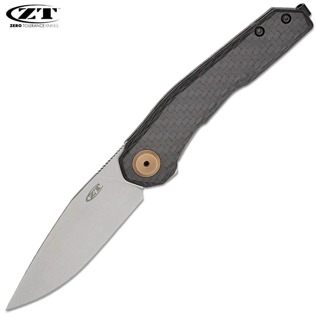 Zero Tolerance 0545 MAGNACUT Flipper Stonewash Blade CF Titanium