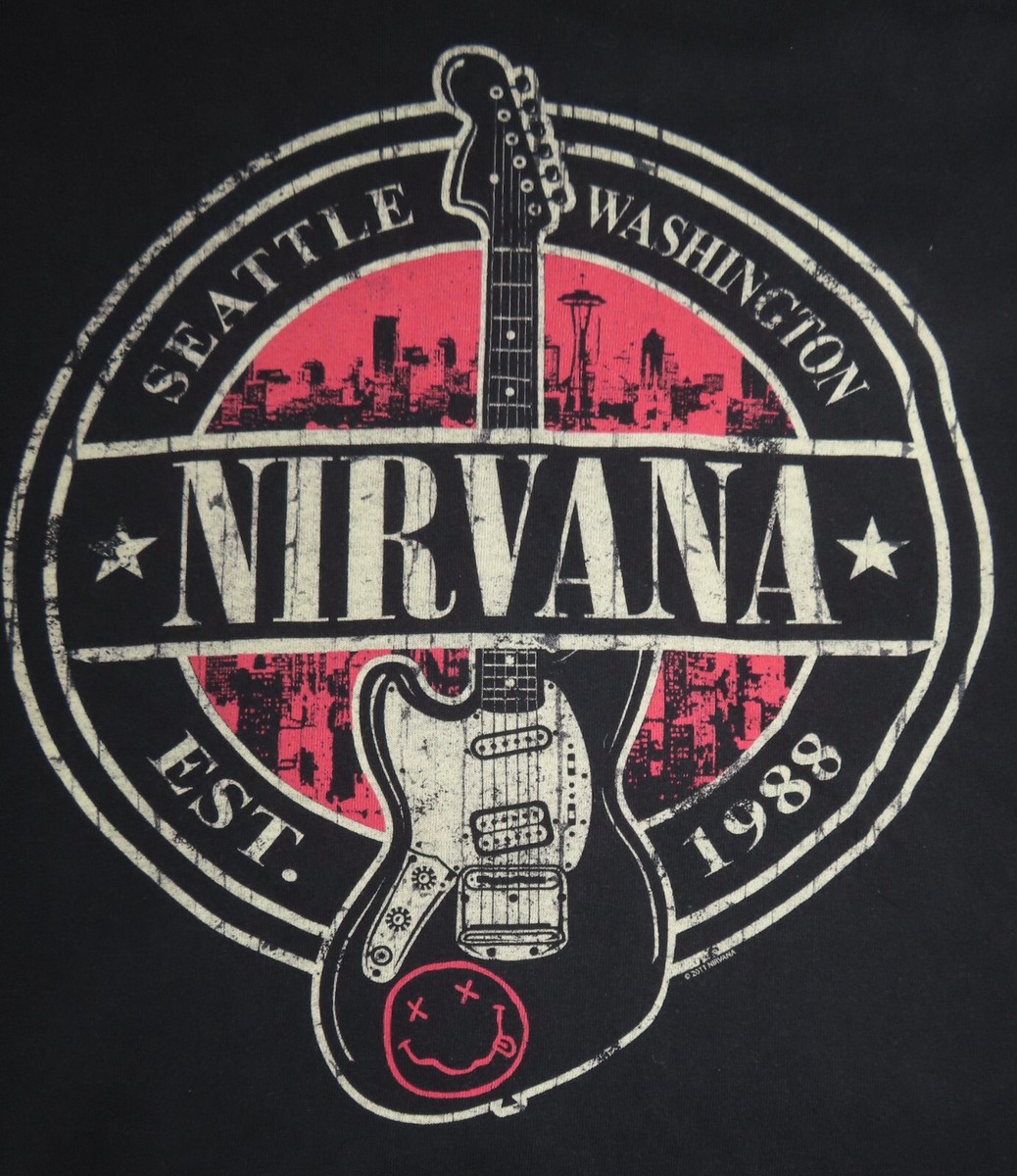 NIRVANA Est 1988 Seattle WA (XL) T-Shirt KURT COBAIN DAVE GROHL