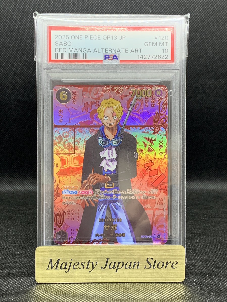PSA10 Sabo Red Manga Alt Art OP13-120 Carrying on His Will One