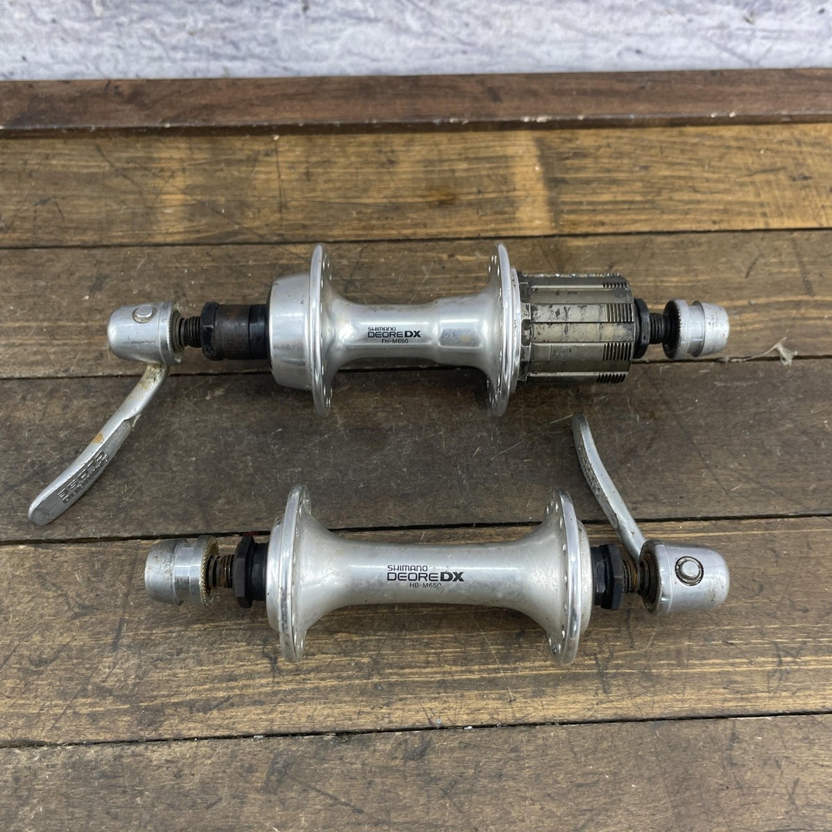 Vintage Shimano Deore DX 7s Hub Set 32h 32 Front Rear HB-M650 FH