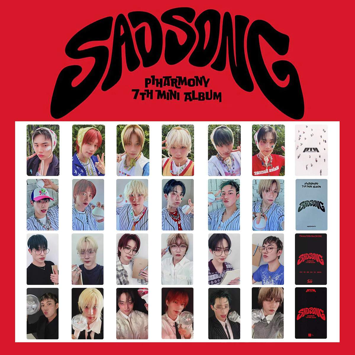 6pcs/set Kpop P1Harmony SAD SONG Album Photocard . Phote Cards